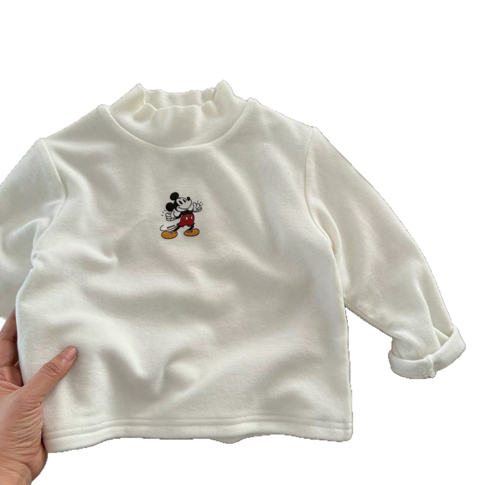 Children's Thickened Winter New Style 2025 Base Layer Shirt Boys' Striped Top Trendy Baby Cartoon T-Shirt Girls' Cashmere