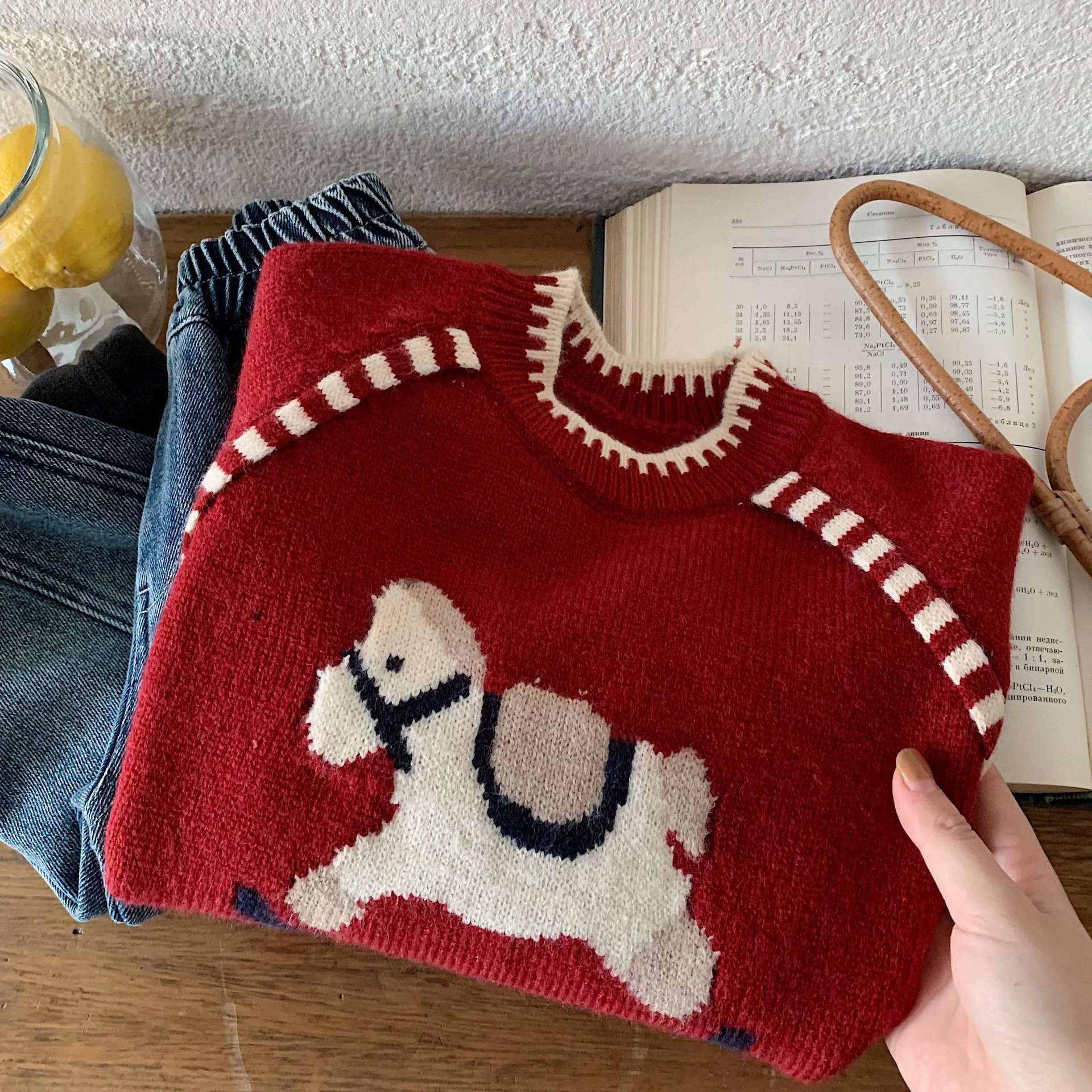 2026 New Year Sweater for Baby Boys, Thickened Warm Knitted Sweater, Children's Year of the Horse New Year's Sweater