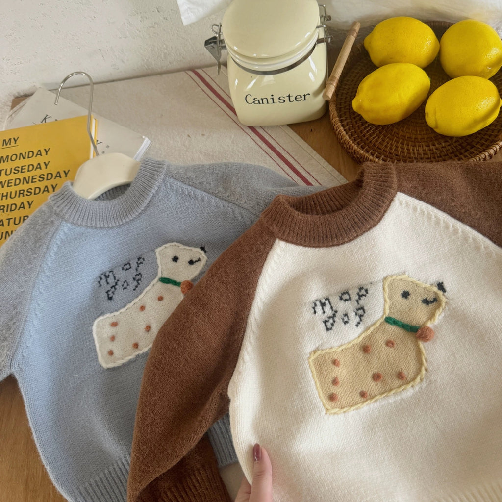 Children's 2025 Winter Sweater, Boys and Girls, Thickened Casual Knitwear, New Style, Baby Cartoon Pullover Base Layer, Warm