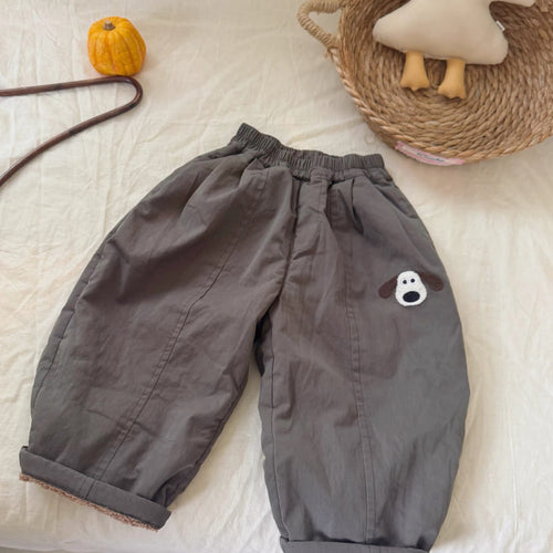2025 New Style Fleece-Lined Pants for Boys, Stylish Cartoon Casual Pants, Handsome Thickened Long Pants for Toddlers