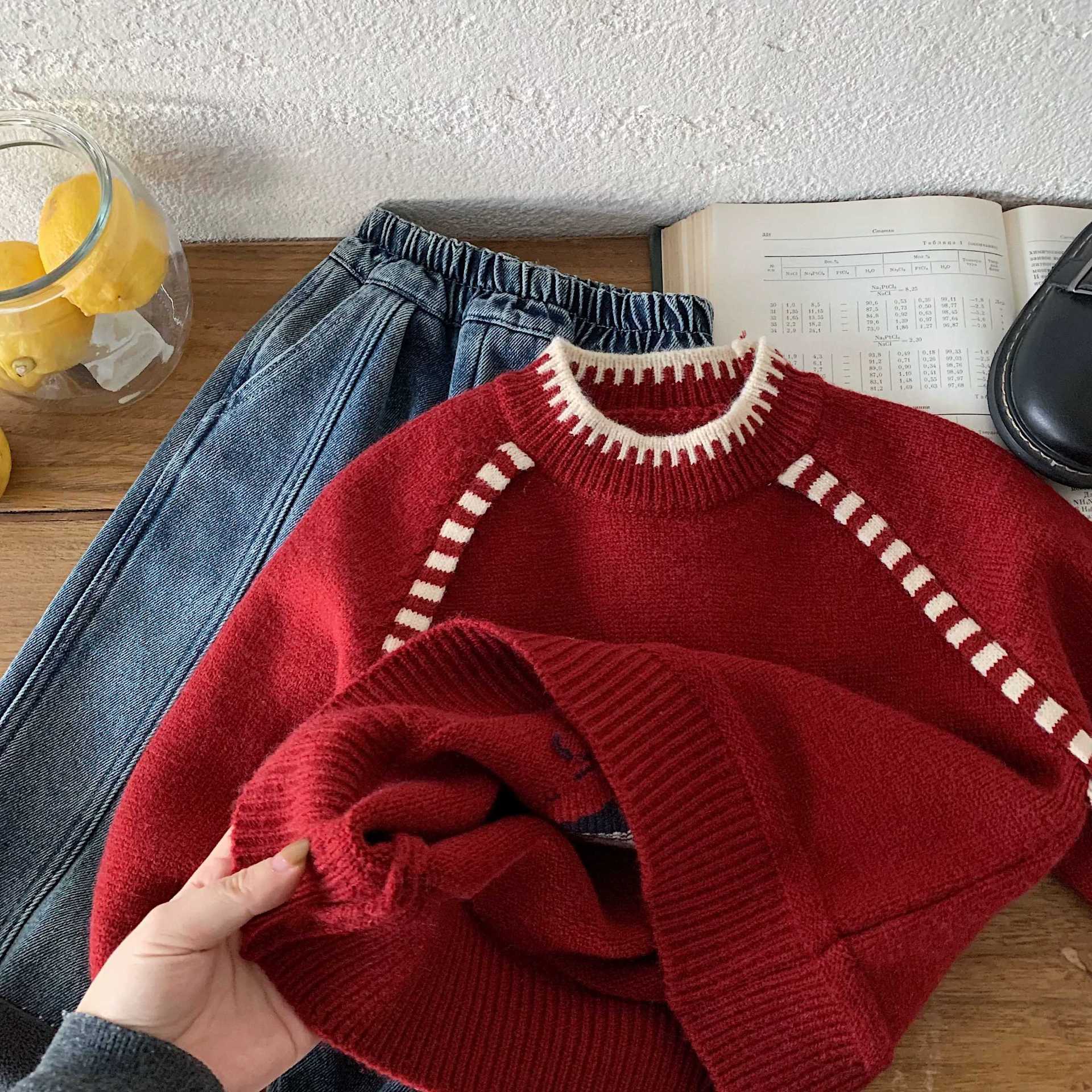 2026 New Year Sweater for Baby Boys, Thickened Warm Knitted Sweater, Children's Year of the Horse New Year's Sweater